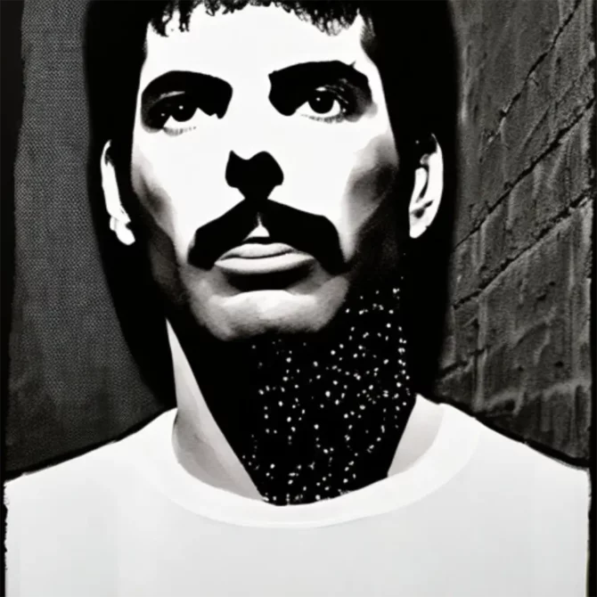 Freddie Mercury in the style of Anonymous    139